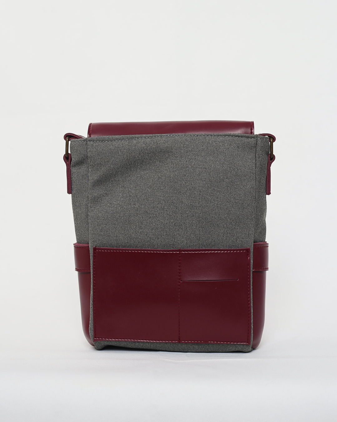Maroon & Grey Messenger Bag | Crossbody Bag