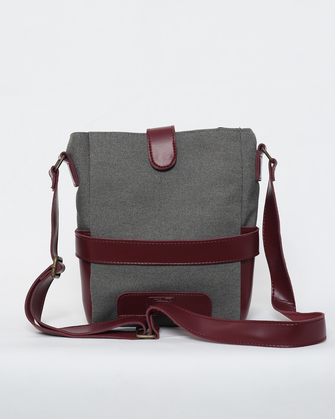 Maroon & Grey Messenger Bag | Crossbody Bag