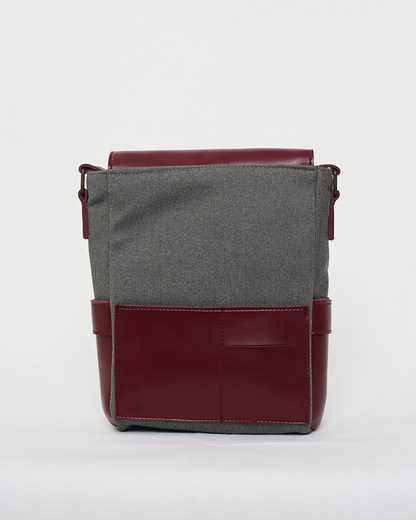 Maroon & Grey Messenger Bag | Crossbody Bag