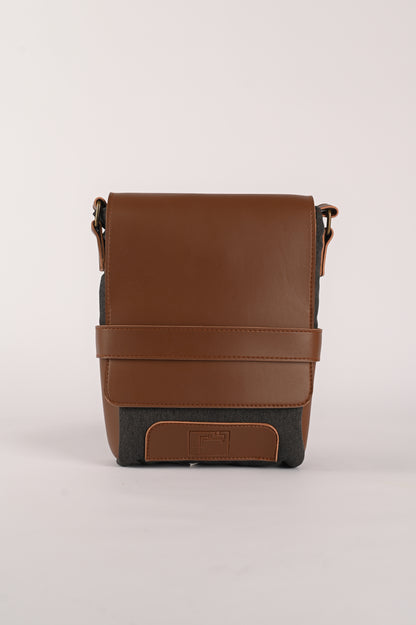 Cherm Messenger - Brown and Charcoal Gray