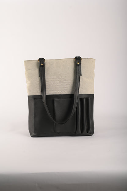 Tote-ally Cherm - Black and Beige