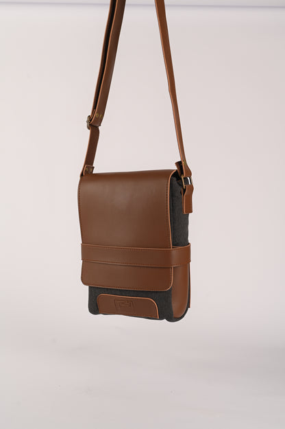 Cherm Messenger - Brown and Charcoal Gray