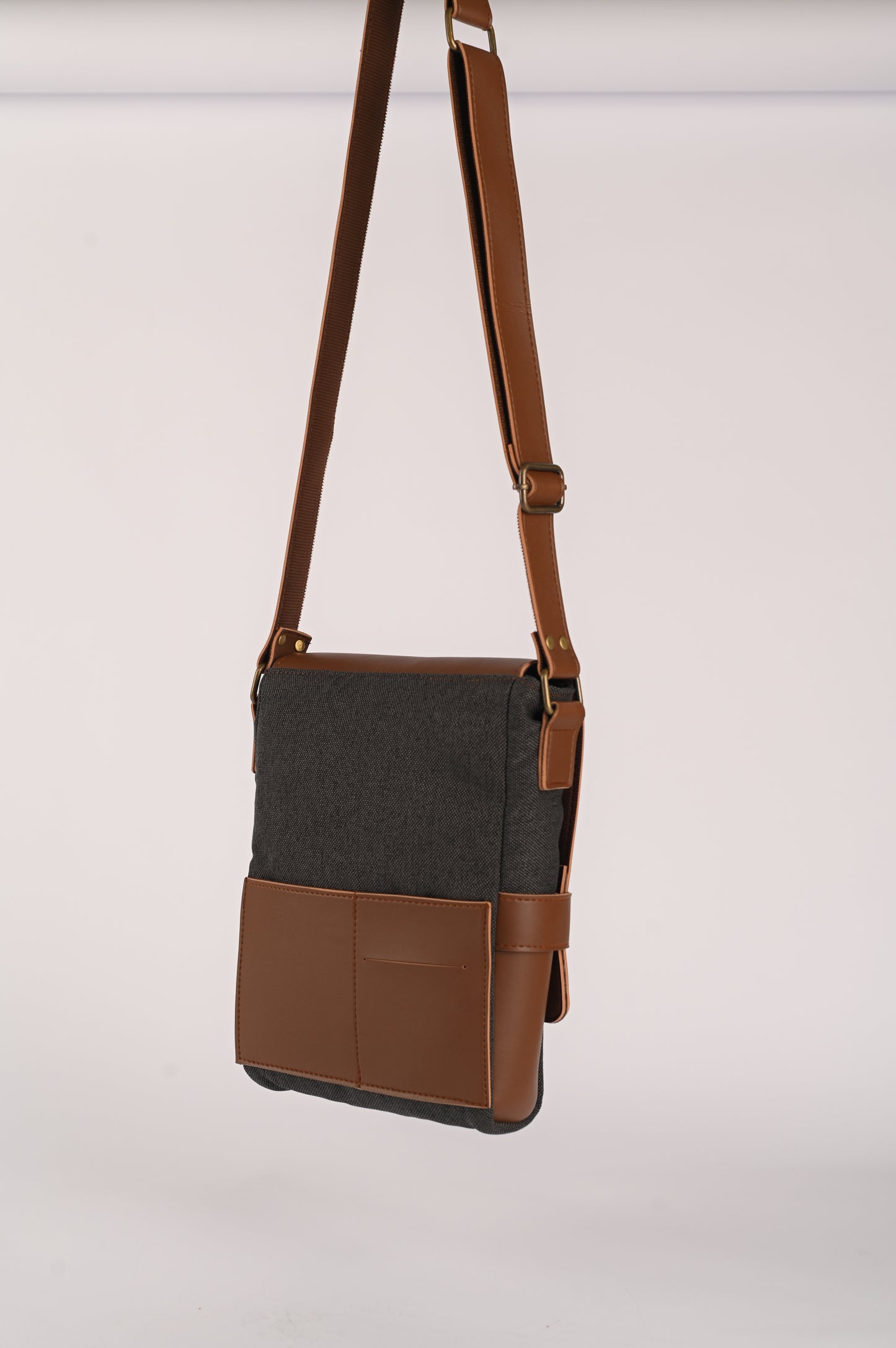 Cherm Messenger - Brown and Charcoal Gray